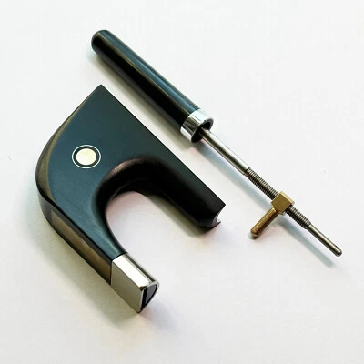 3/4 Double Upright Bass Bow Ebony Frog Abalone German Style Button Paris Eye New - Image 1 of 4