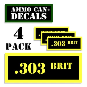 303 BRIT  Ammo Can Labels Ammunition Case stickers decals 4pack YW MINI 1.5in - Picture 1 of 2