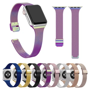 For Apple Watch Slim Band Series 9 8 7 6 Ultra SE Milanese Stainless Steel Strap - Photo 1 sur 19