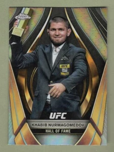 KHABIB NURMAGOMEDOV 2024 TOPPS CHROME HALL OF FAME REFRACTOR #EMB-2 UFC STAR - Picture 1 of 2