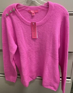 Maglione Lilly Pulitzer Heathered Cerise rosa MORGEN NUOVO XLARGE - Foto 1 di 6