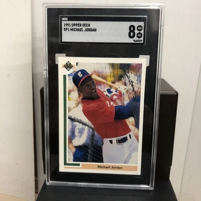 Бейсбольная карточка Майкла Джордана 1991 Upper Deck NoSP1 оценка SGC 8 - Изображение 1 из 2