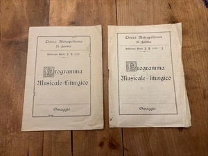 Raro 2 Libretti PROGRAMMA MUSICALE LITURGICO SETTIMANA SANTA 1931 - 1932 FERMO - Foto 1 di 1