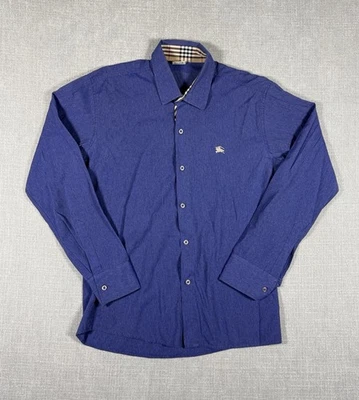 Camisa vintage Burberry London abotonada azul cuello a cuadros manga larga L Foto 1 de 4