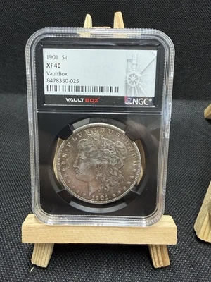 1901 P Morgan  XF40 Vault Box Mosaic NGC Key Date Toning - Image 1 of 4