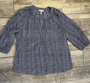 Joie Addie B Blue White Printed 100% Silk Blouse Women’s Size Small - Foto 1 di 8
