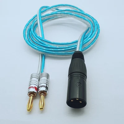 XLR 3Pin Male Plug to 4mm Banana Plug Audio Speaker amplifier cable 1~16FT - Image 1 of 2