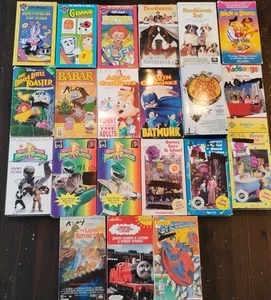 Vtg Lot Of 21 Children's VHS Movies For Kids/Family-Power Rangers,Barney,Thomas - Picture 1 of 10