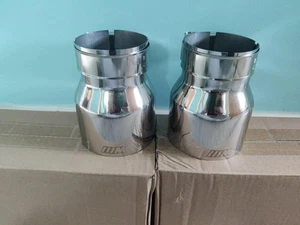 2X Chrome M Silver Exhaust tips for BMW M135i M140i 235i 240i 340i 440i M sport - Picture 1 of 4