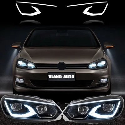 Faros LED con conjunto de proyector Bule Dynamic DRL para VW 2010-2014 Golf 6 MK6 Foto 1 de 4