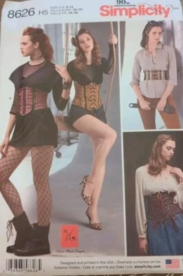 Simplicity Sewing Pattern 8626 H5 Women's Misses' Corset Belt Size 6-14 Uncut - Image 1 of 4