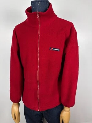 Chaqueta polar Berghaus vintage hecha en Inglaterra años 90 roja Polartec para hombre talla S Foto 1 de 4