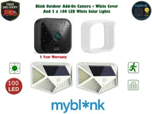 Blink Outdoor Waterproof Add-On Wireless HD Camera White Solar Light Bundle - Picture 1 of 19
