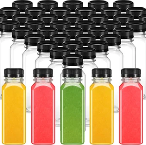 150 Pcs 8Oz Plastic Juice Bottles with Caps Drink Containers with Leak Proof Lid - Picture 1 of 7
