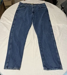 Cabelas Jeans Mens 38x34 Blue Heavyweight Roughneck Relaxed Fit 905099D - Picture 1 of 13