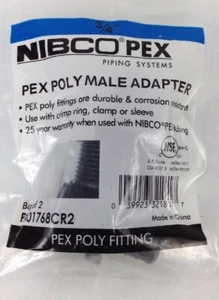 PACK OF 2 NIBCO PEX 3/4" PEX POLY MALE ADAPTER PX01768CR2 FREE SHIPPING - Picture 1 of 3