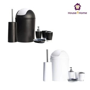 6pc Bathroom Accessories Set Bin Soap Dispenser Toothbrush Tumbler Toilet Brush - Picture 1 of 33