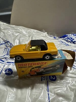 1973 Vintage Matchbox Yellow #6 Mercedes 350SL NIB Made in England Free Shipping - Image 1 of 4