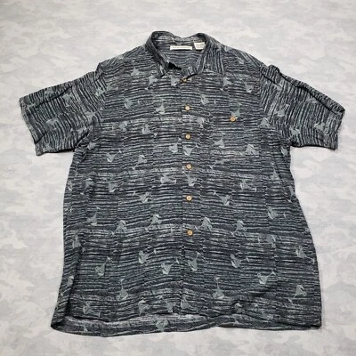 Camisa Hawaiana Knights Bridge Para Hombres XL Verde Estampado Martini Abotonada Foto 1 de 4