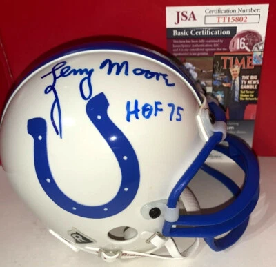 LENNY MOORE AUTOGRAPHED SIGNED BALTIMORE COLTS MINI HELMET JSA CERTIFIED - Image 1 of 4