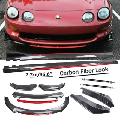 For Toyota Celica GT Front Bumper Lip Spoiler/ Body Kit+Side Skirt Carbon Fiber Foto 1 de 4