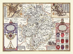 Warwickshire 1611 John Speed 1000 Piece Jigsaw Puzzle 690mm x 480mm - Picture 1 of 1