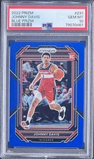 2022-23 Panini Prizm Johnny Davis Blue Prizm RC Rookie 30/199 PSA 10 #231