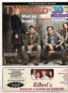 TV WORLD Magazine June 28-July 4 2015 Nora Arnezeder James Wolk Billy Burke Zoo - Picture 1 of 1