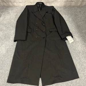 Glaubers Mens Button Overcoat Blazer Polyester Long Sleeve Black Size 22M US 34L - Picture 1 of 15