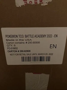 Pokemon TCG: Battle Academy 2022 Factory Sealed Case (6 Units) Free Shipping - Picture 1 of 2
