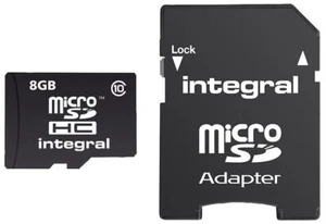 INTEGRAL UltimaPro Class 10 MicroSDHC Memory Card with SD Adaptor 90MB/s U1, 8GB - Picture 1 of 1