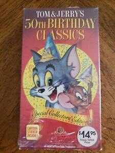 Tom and Jerrys 50th Birthday Classics 1 (VHS, 1991) Rare. Still Wrapped!