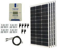 WindyNation 400W Monocrystalline Solar Panel Kits w/ MPPT 40A Charge Controller