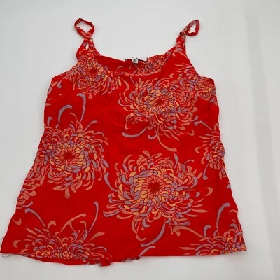 Top CAbi Mujer Pequeño Naranja Sin Mangas Floral Informal Ligero Colorido Playa Foto 1 de 4