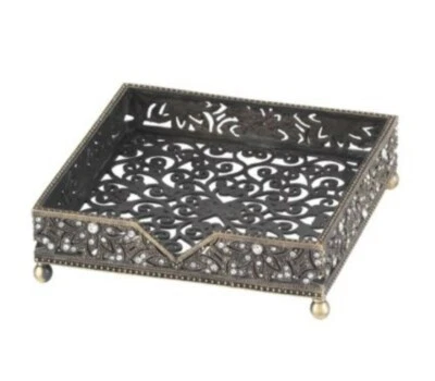 Olivia Riegel BRONZE WINDSOR COCKTAIL NAPKIN HOLDER w/RHINESTONES  - Image 1 of 2