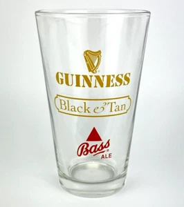 Guinness & Bass Ale Black & Tan 16 oz Pint Beer Glass - Picture 1 of 7