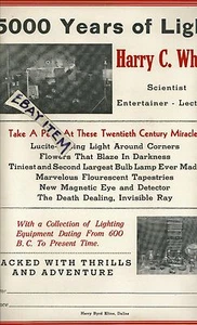 C- 1940 POSTER SCIENCE Scientist Harry C White LIGHT Lighting SCIENTIFIC Bulb - Picture 1 of 2