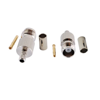 10-pack TNC Female Crimp Solder Connector for RG58 LMR-195 RG400 RG142 Cable - Image 1 of 4