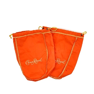 2 Crown Royal Peach Bag 9" Medium (750ml Size) Drawstring Handle Bags - Picture 1 of 5