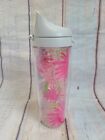 Tervis Pink Green Flower Designs Tumbler Travel W/ Lid Bottle Cap 24 OZ