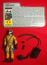 1989 VINTAGE GI JOE COBRA FRAG-VIPER 100% COMPLETE WITH FILE CARD