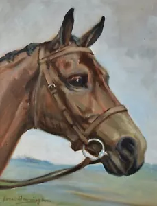 Vintage Joan Barrington Original Acrylic Painting Portrait Of A Horse - Picture 1 of 4