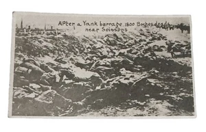 WW1 Era Photo After Yank Barrage Boche Deceased Near Soissons France - Picture 1 of 2