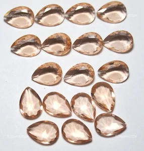 Lote al por mayor de 10 piezas de pera morganita creada en laboratorio facetada de alta calidad 4x12x16 mm - Imagen 1 de 5