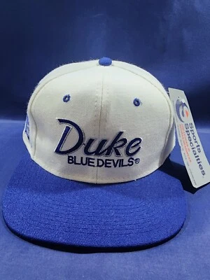 De colección Duke Blue Devils Deportes Especialidades Sombrero Escritura Logo Snapback Gorra Nuevo Foto 1 de 4