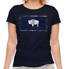 Wyoming Bundesstaat Distressed Flagge Damen Top Wyomingite T-Shirt Trikot Gift