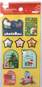 DAISO Christmas Santa  Animal Wrapping Sticker Sheet Japan Bear Rabbit - Picture 1 of 4