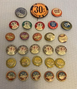 Lote Mixto De Colección Años 40 Union Pinback Botones AFL CIO UAW Pato Verde Bastian 28P - Imagen 1 de 17