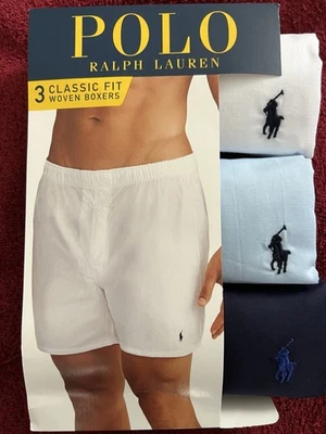 Novo na embalagem Polo Ralph Lauren Boxers Masculinos Tecido Pacote com 3 Tamanho M - Imagem 1 de 2