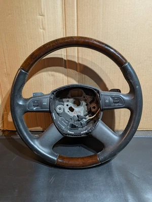 2005 2006 2007 2008 Audi A6 Wooden Steering Wheel Wood Grain Four Spoke - Image 1 of 4